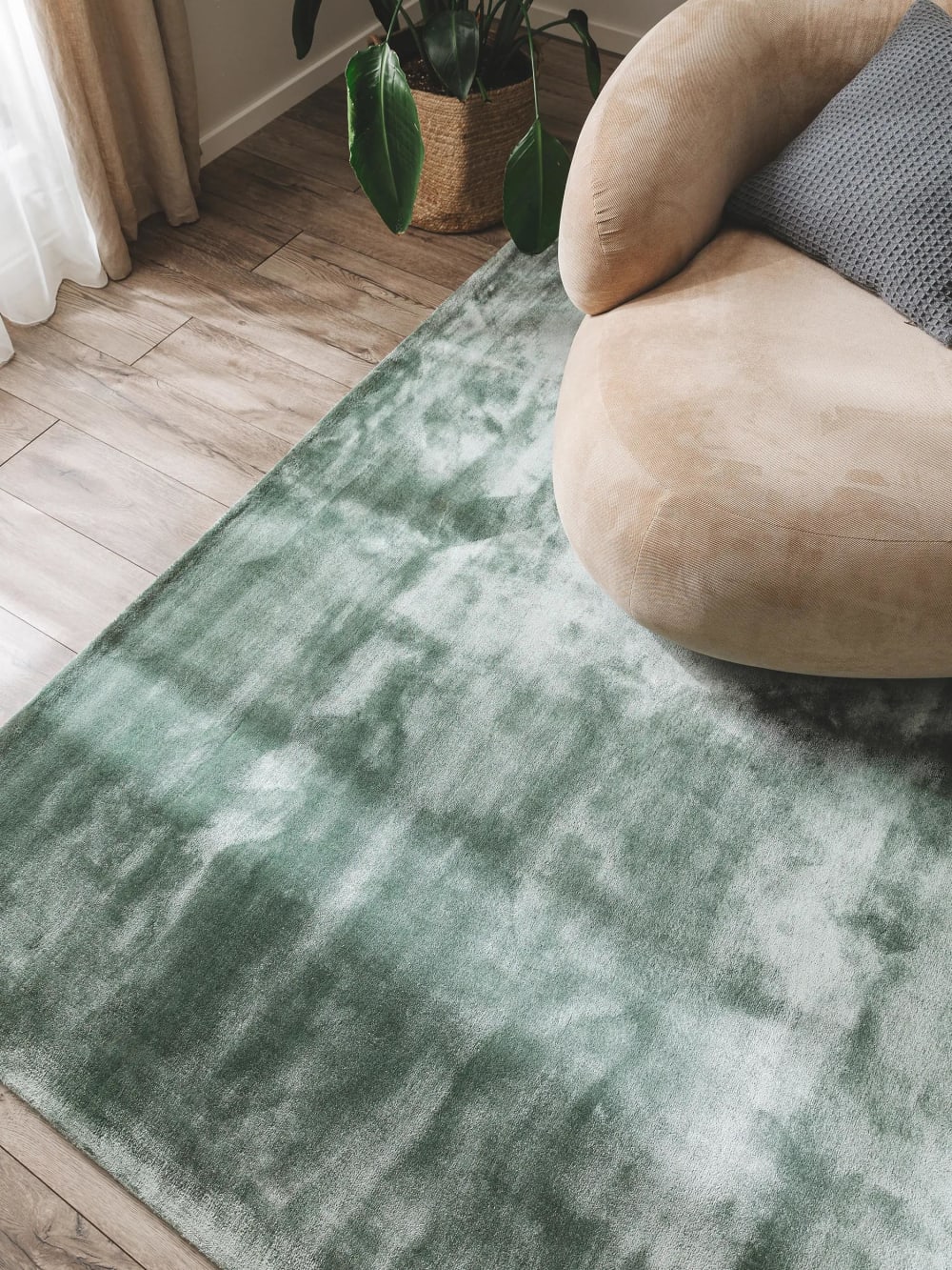 Tapis en viscose vert clair 120x170 — vue 4