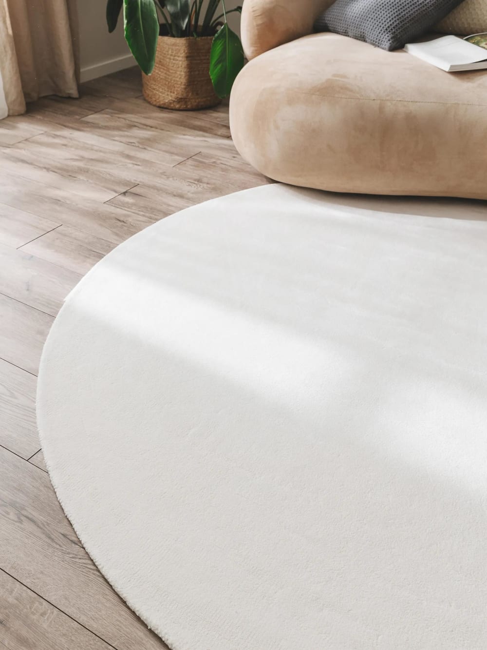 Tapis en viscose rond ivory D 120 — vue 4