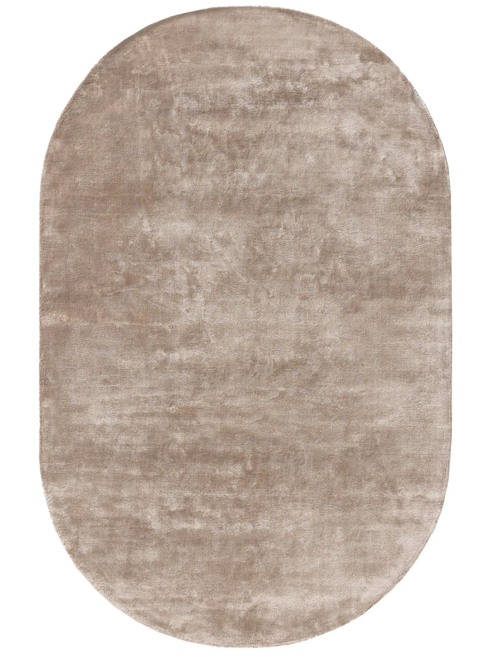 Alfombra viscosa oval taupe 150x230 - Maisons du Monde