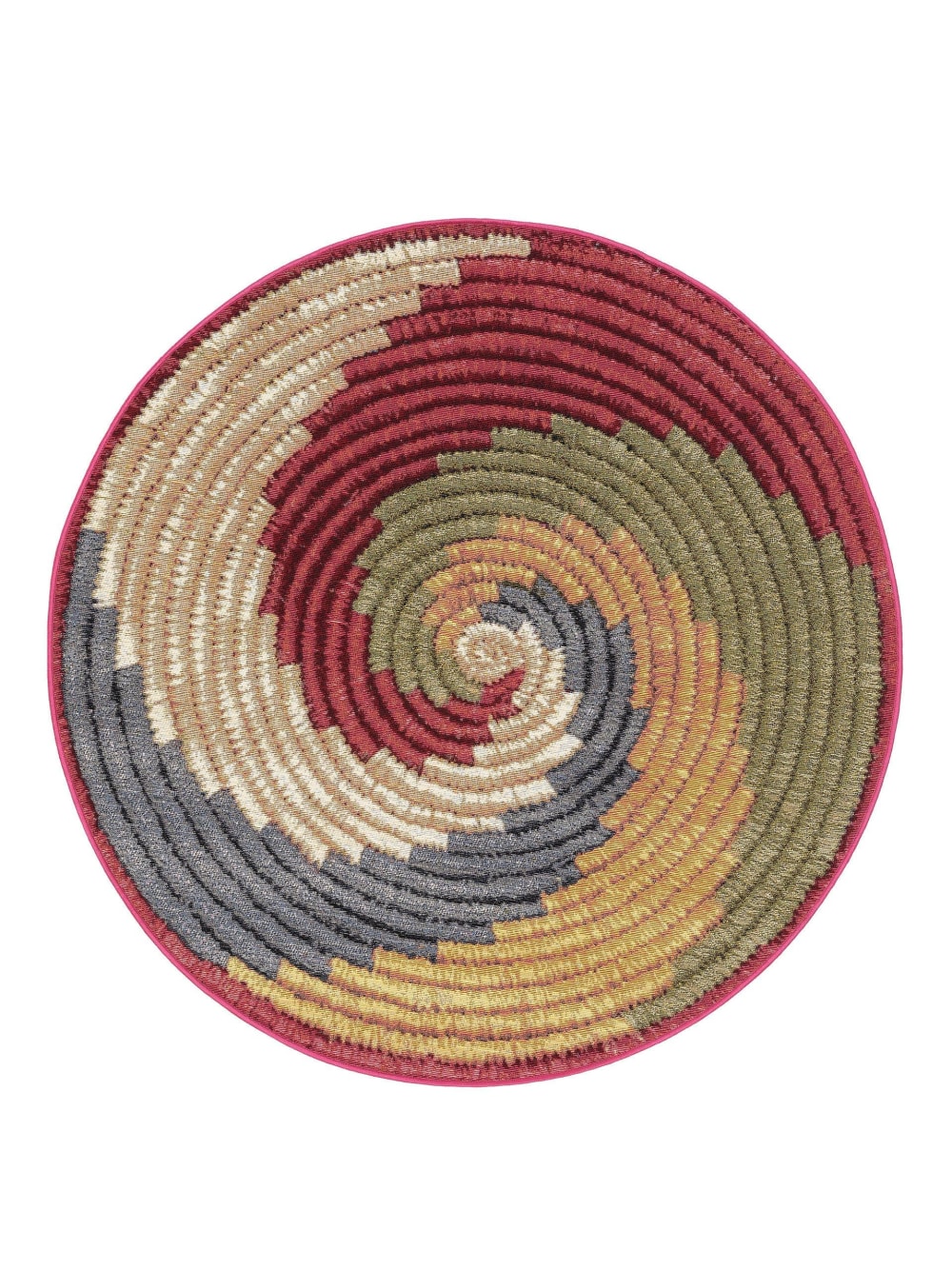 Tapis d'extérieur & intérieur rond multicouleur D 160