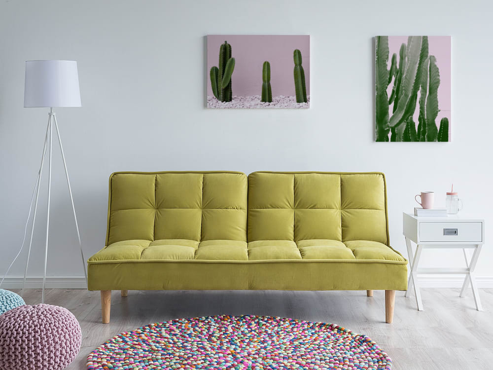 Schlafsofa 3 Personen aus Stoff, grün - Maisons Du Monde