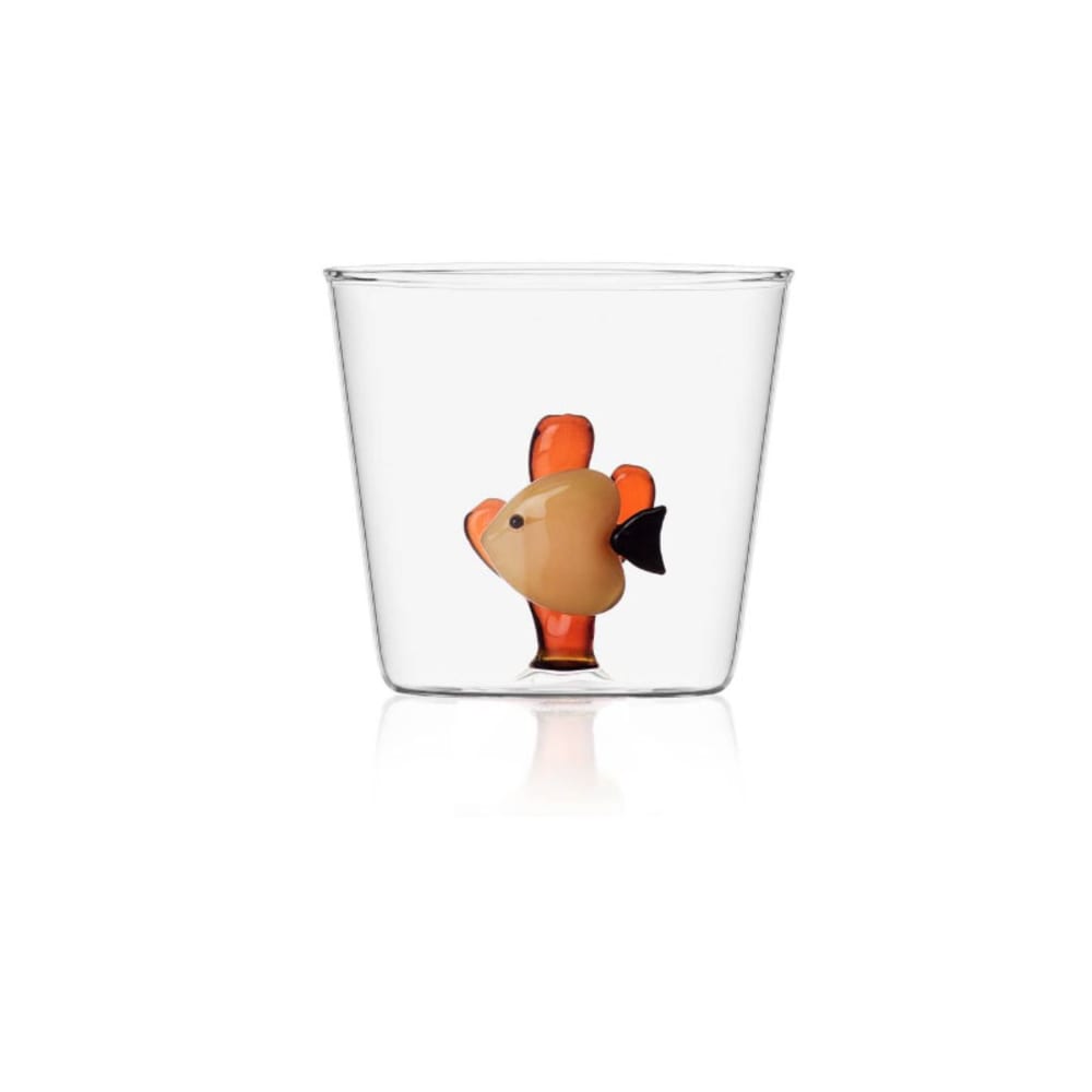 Verre tumbler poisson orange