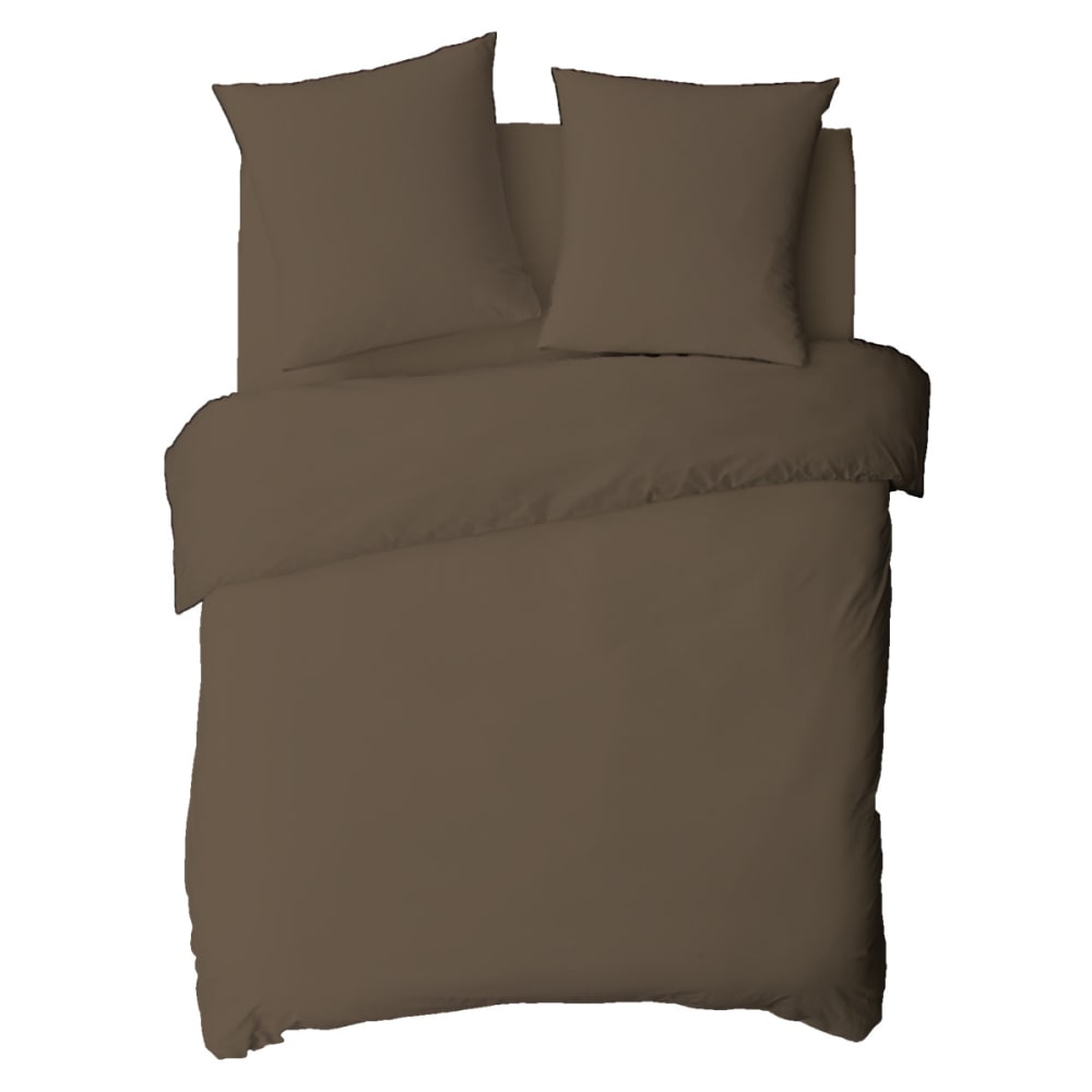 Housse de couette coton unie taupe 200x200cm - Maisons du Monde