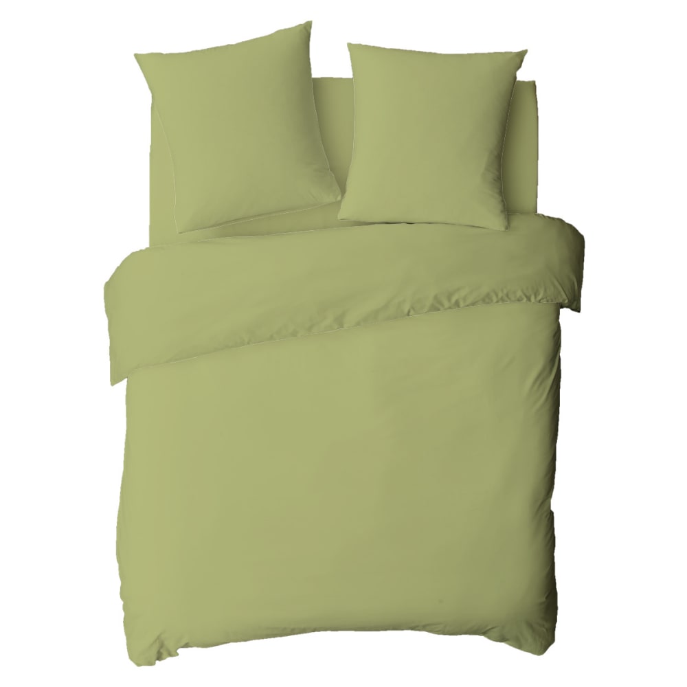 Housse de couette coton unie tilleul 140x200cm — vue 3