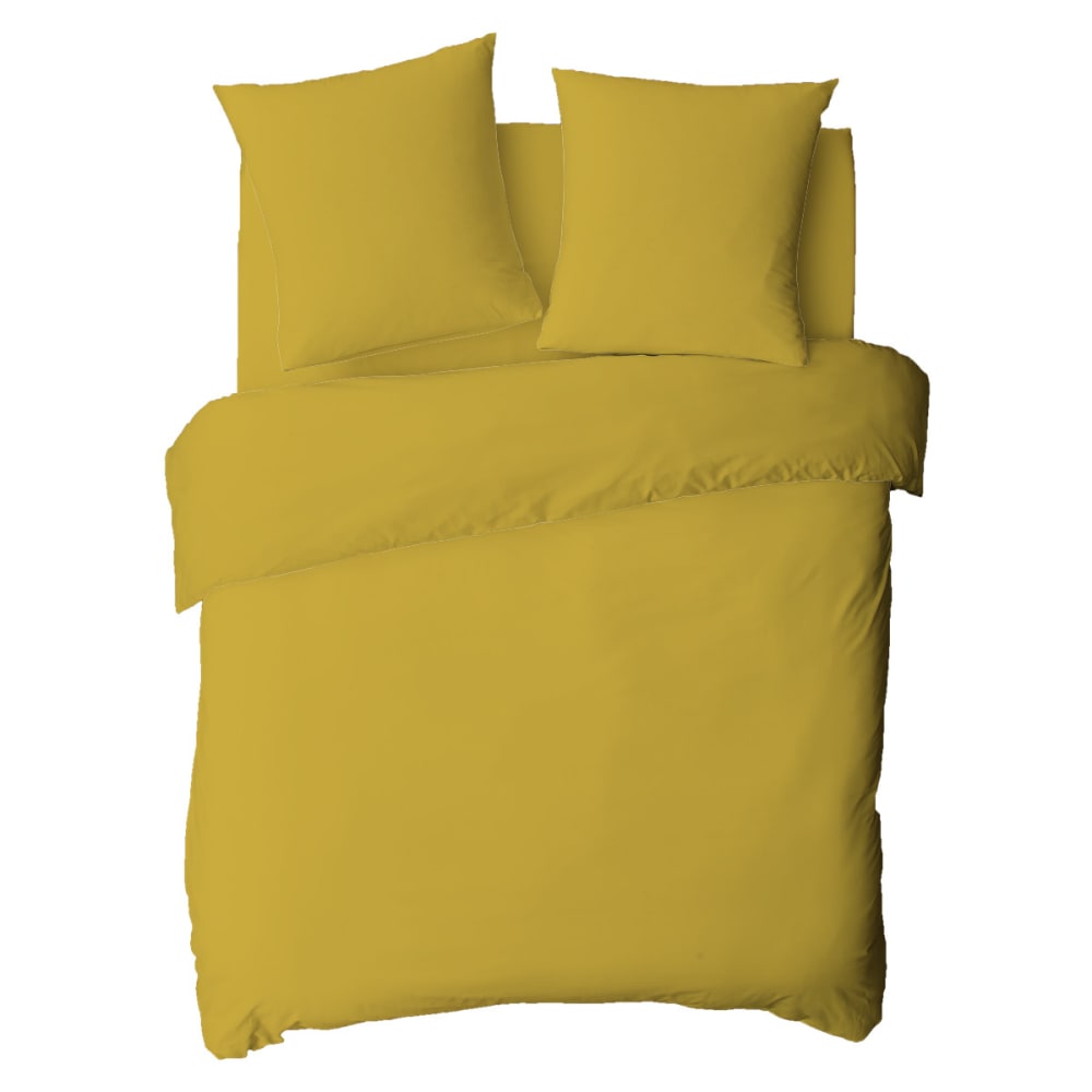 Housse de couette coton unie jaune moutarde 240x220cm - Maisons du Monde