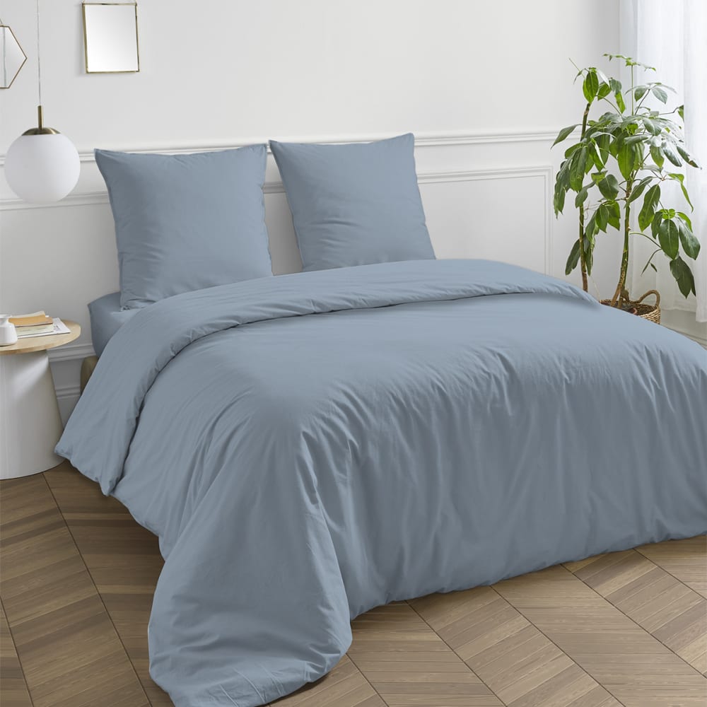 Housse de couette coton unie nuage 240x220cm — vue 4