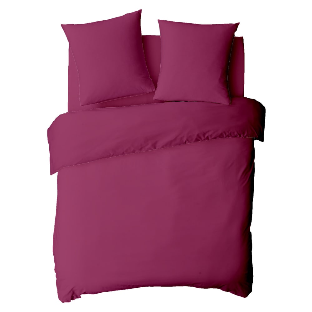 Housse de couette coton unie magenta 140x200cm — vue 3