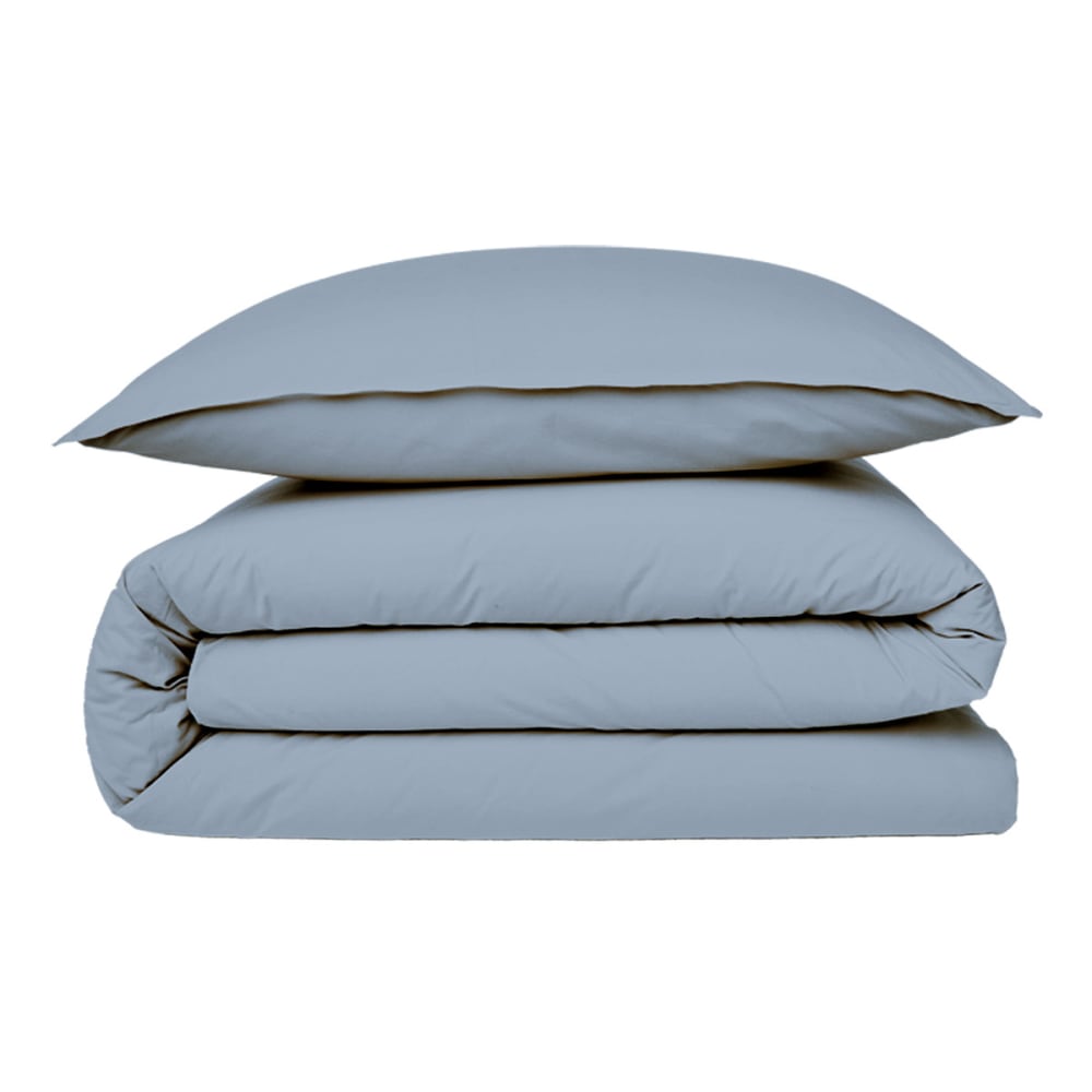 Housse de couette coton  unie nuage 200x200cm