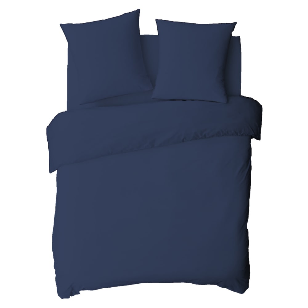 Housse de couette coton unie bleu 140x200cm - Maisons du Monde