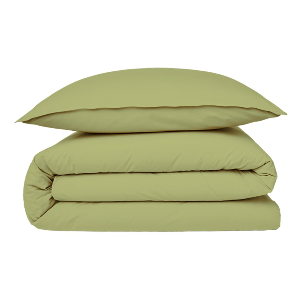 Housse de couette coton  unie tilleul 240x220cm