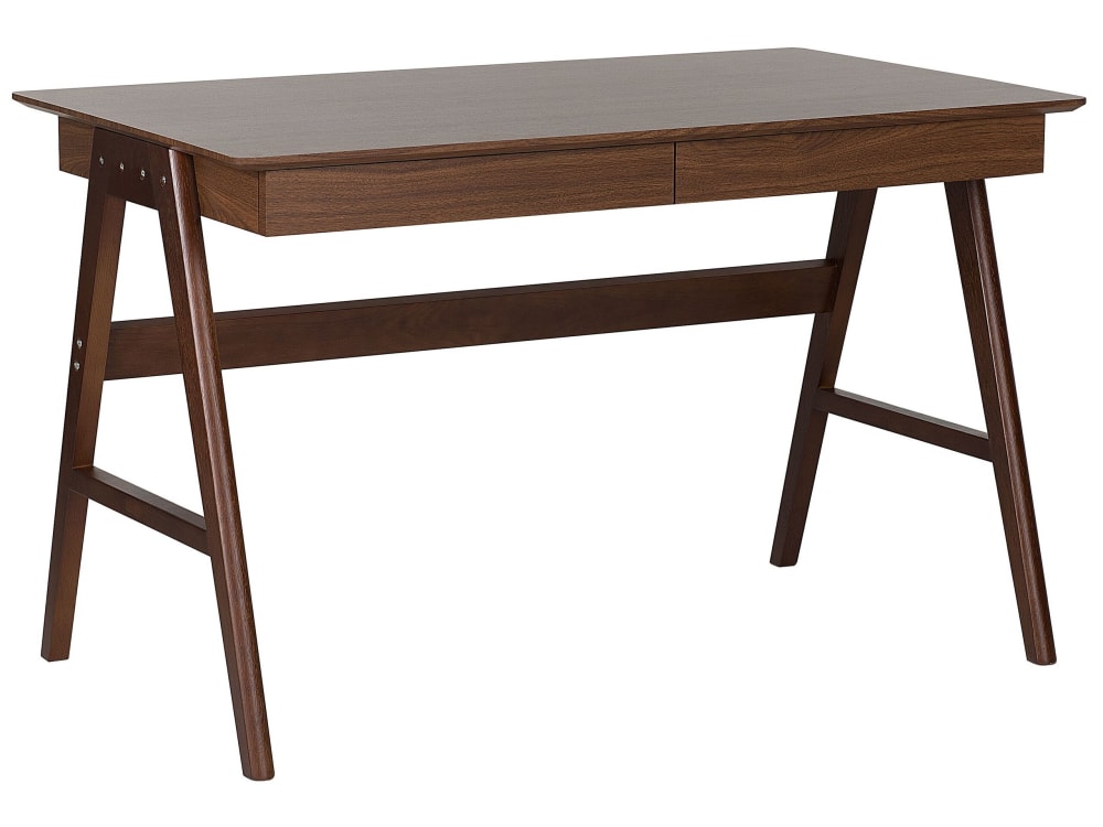 Table de bureau 120 cm 70 cm avec tiroirs marron foncé Table de bureau 120 cm 70 cm avec tiroirs marron foncé