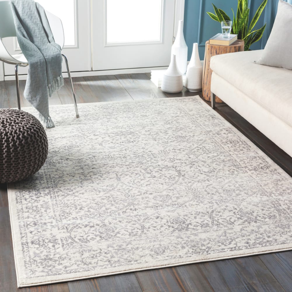 Tapis vintage oriental blanc/gris 160x215 — vue 3
