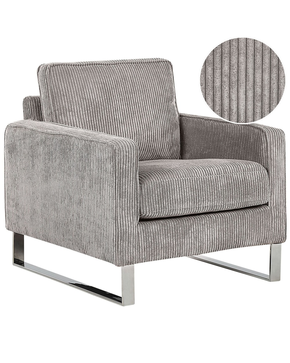Fauteuil en velours côtelé - gris
