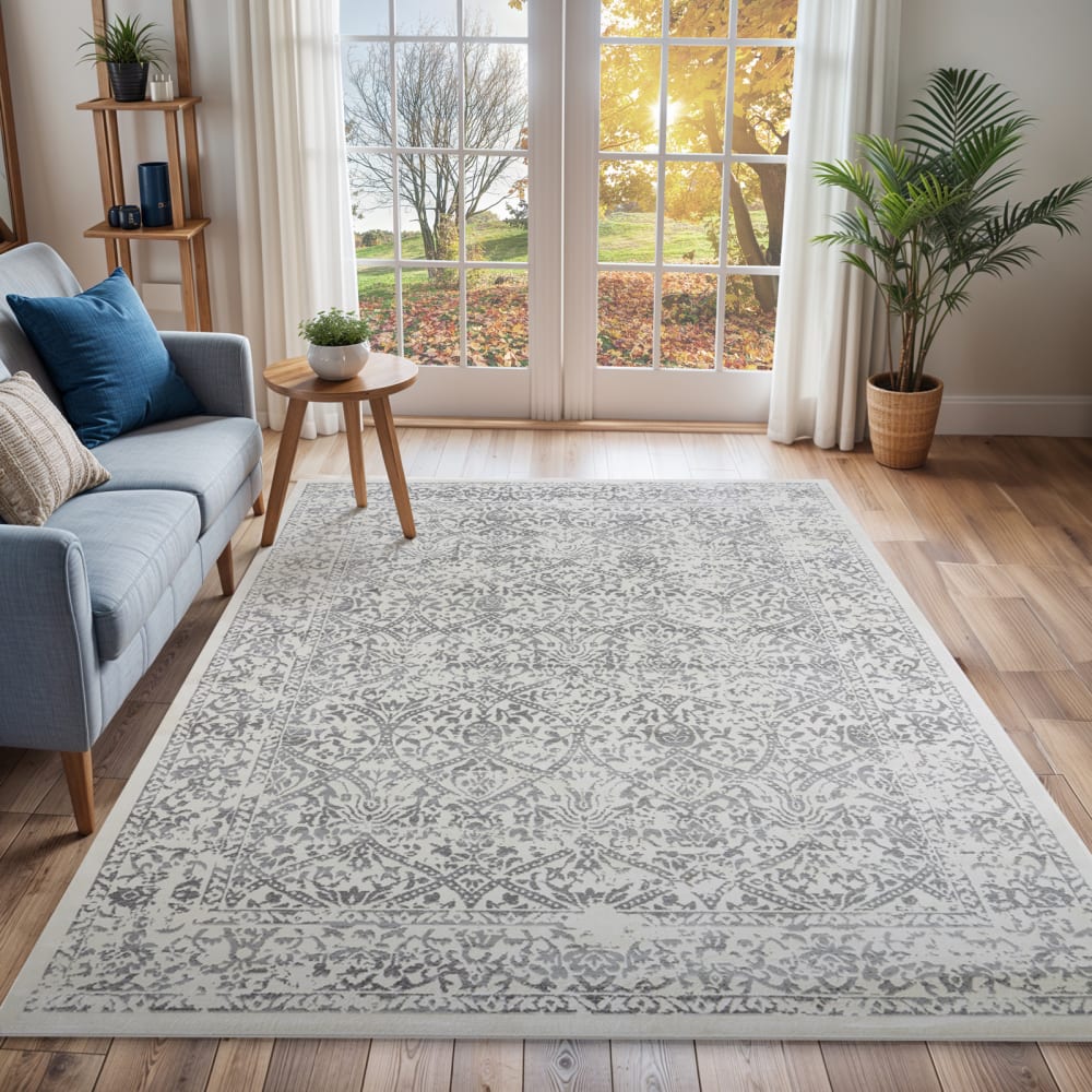 Livabliss Vintage Orientalischer Teppich Weiß/Grau 200x275 style vintage Grau Öko-Tex Zertifikat Pvc - Polyvinlychlorid