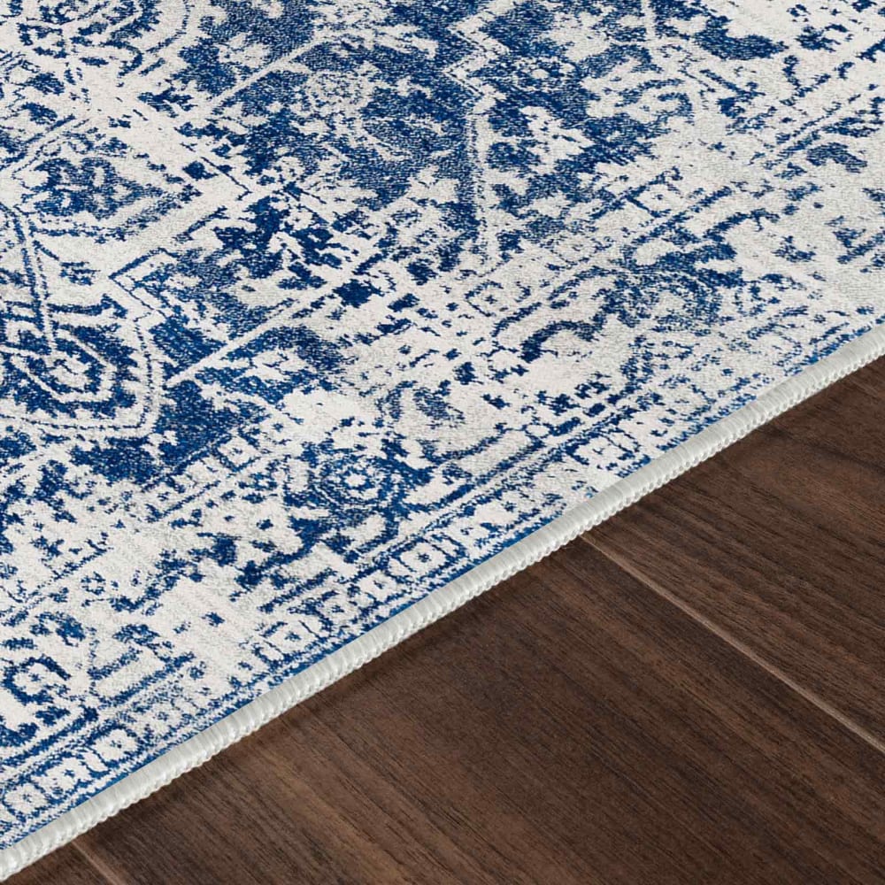 Tapis vintage oriental bleu/blanc 200x275 — vue 4