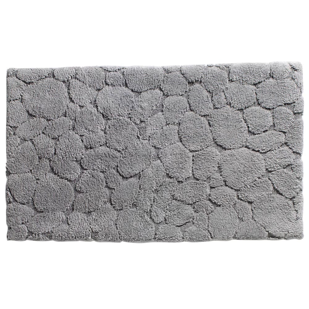 Tapis de bain en coton gris 60x100cm