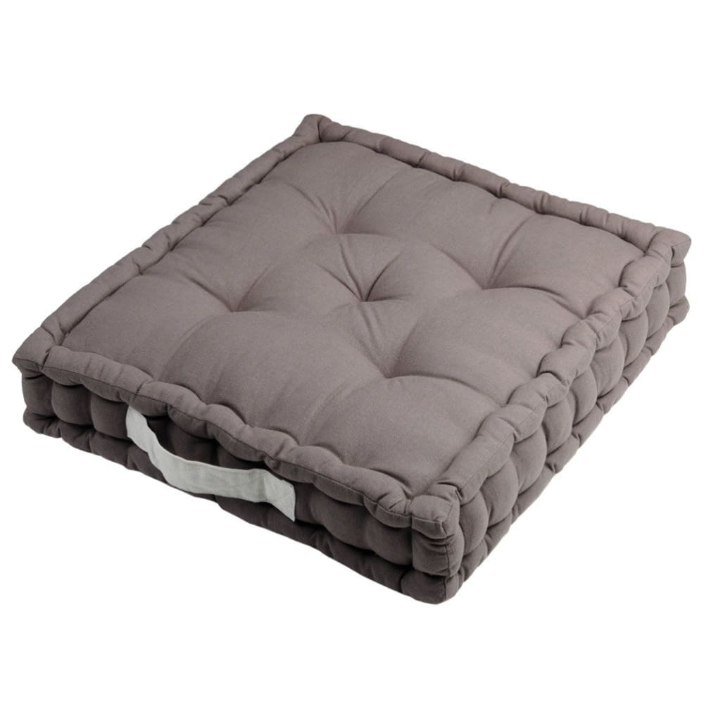 Coussin de sol bicolore coton gris 45 x 45