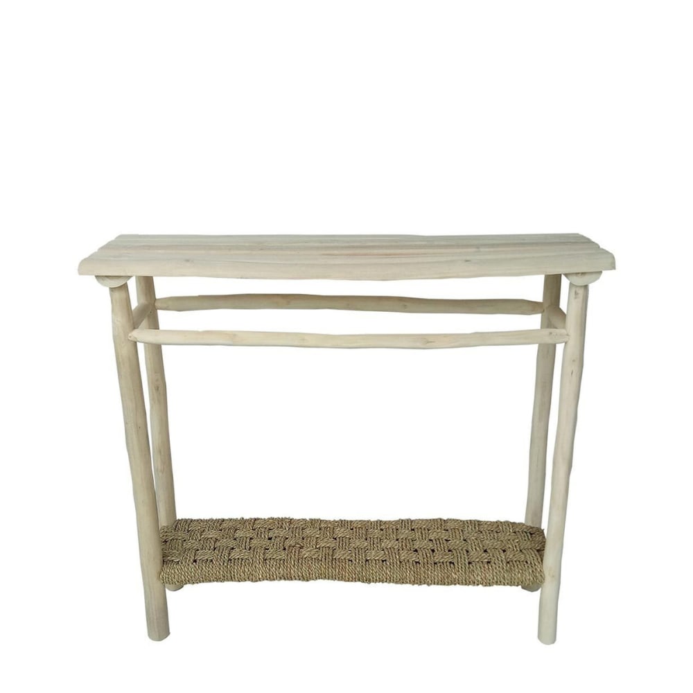 Consola de madera de teca beige