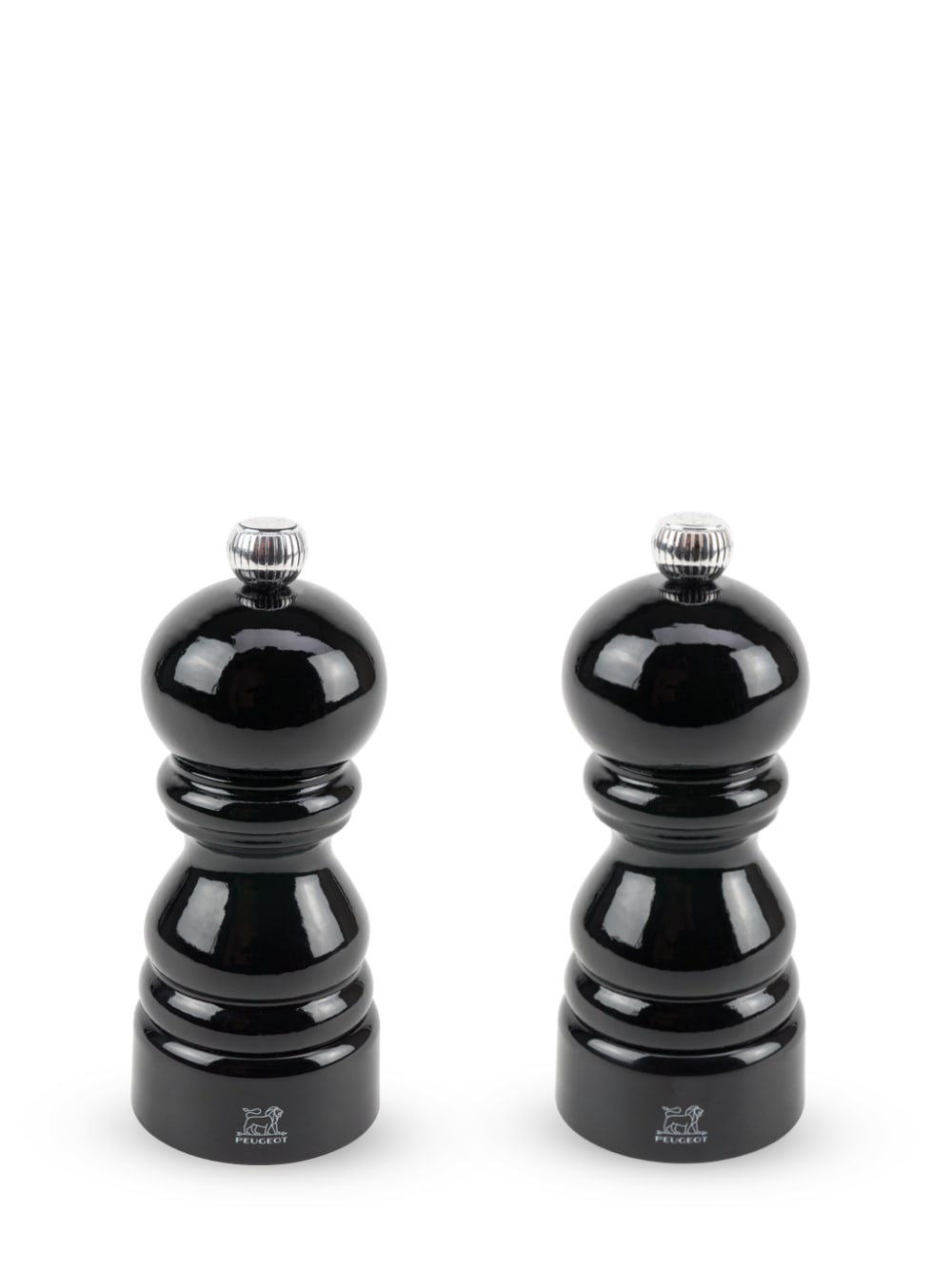 Duo de moulins à poivre et à sel en bois laqué noir H12cm - Maisons du Monde