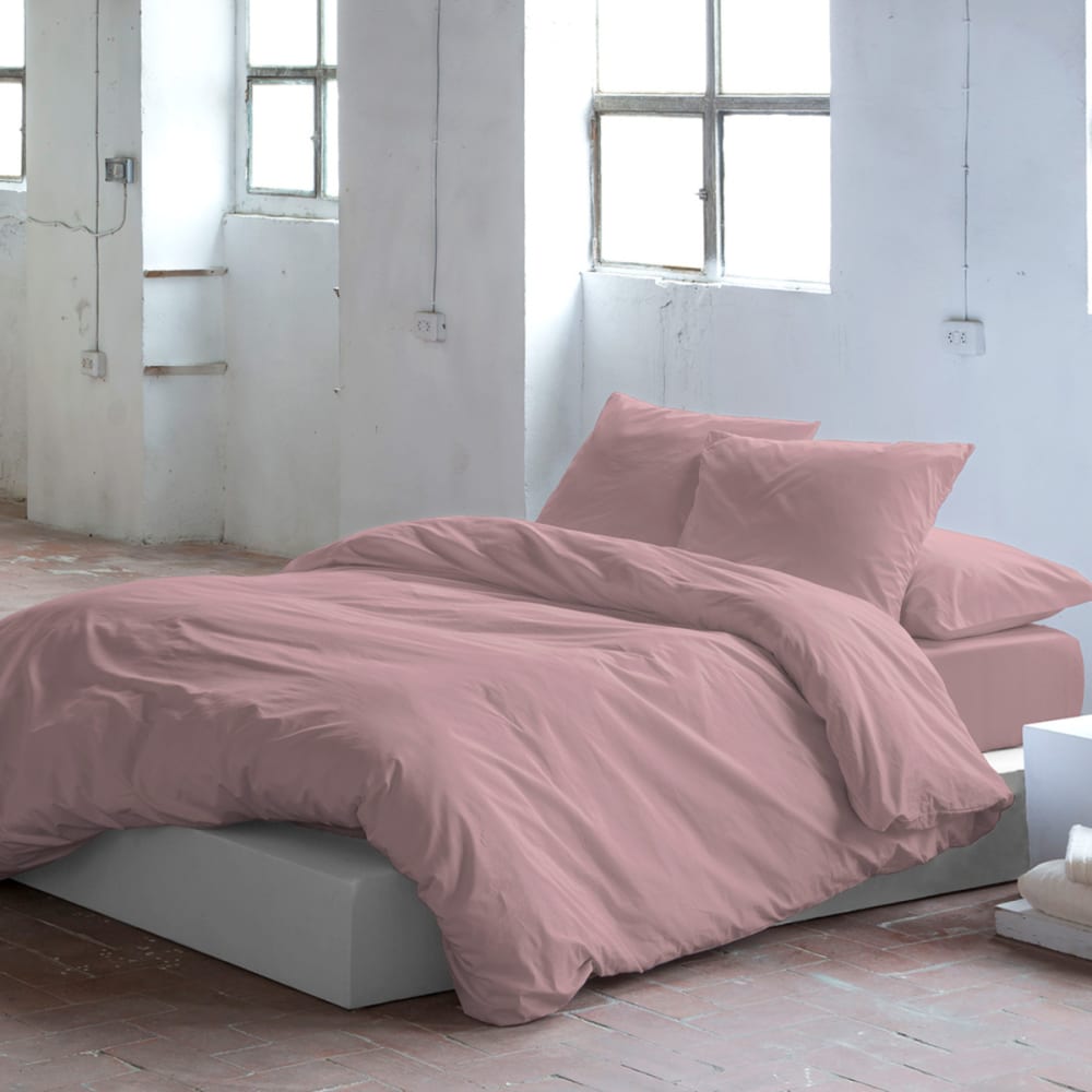 Funda nórdica de algodón malva 140x200 cm