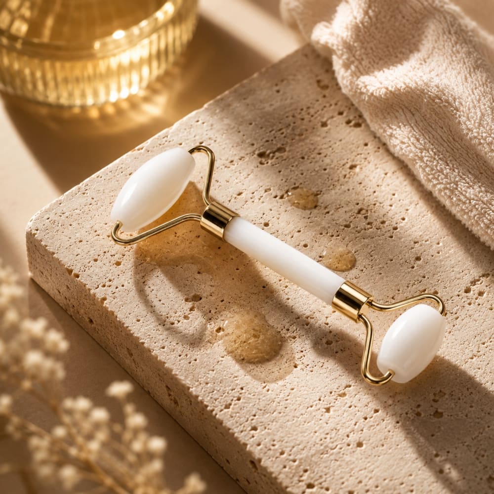 1 masajeador facial de piedra jade blanco - Maisons du Monde