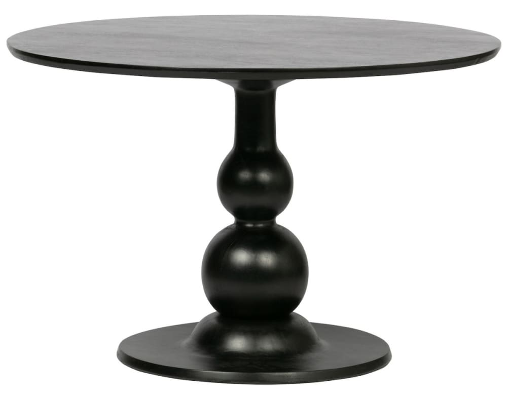 WOOOD Runder Esstisch aus Mangoholz im Barockstil style modern Schwarz