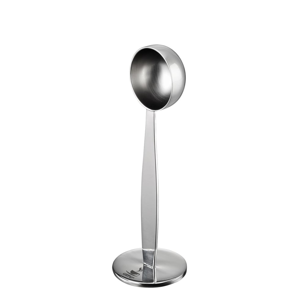 Tasseur à café avec cuillère doseuse en acier inoxydable argent Tasseur à café avec cuillère doseuse en acier inoxydable argent