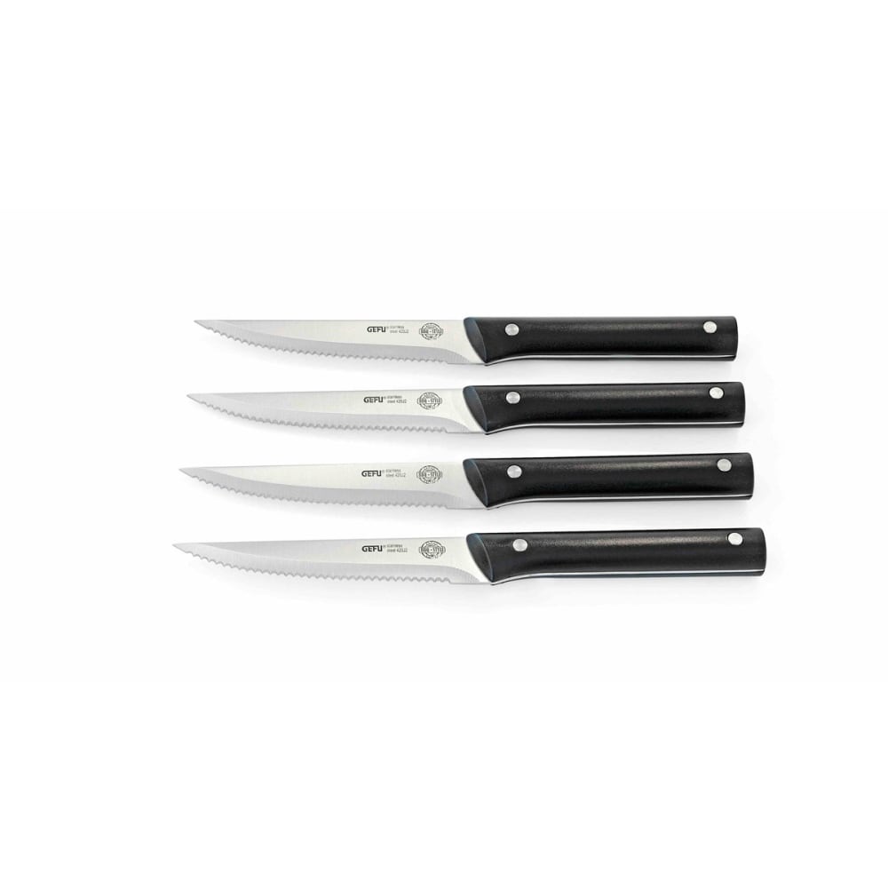Set de 4 couteaux à steak en acier argent Set de 4 couteaux à steak en acier argent