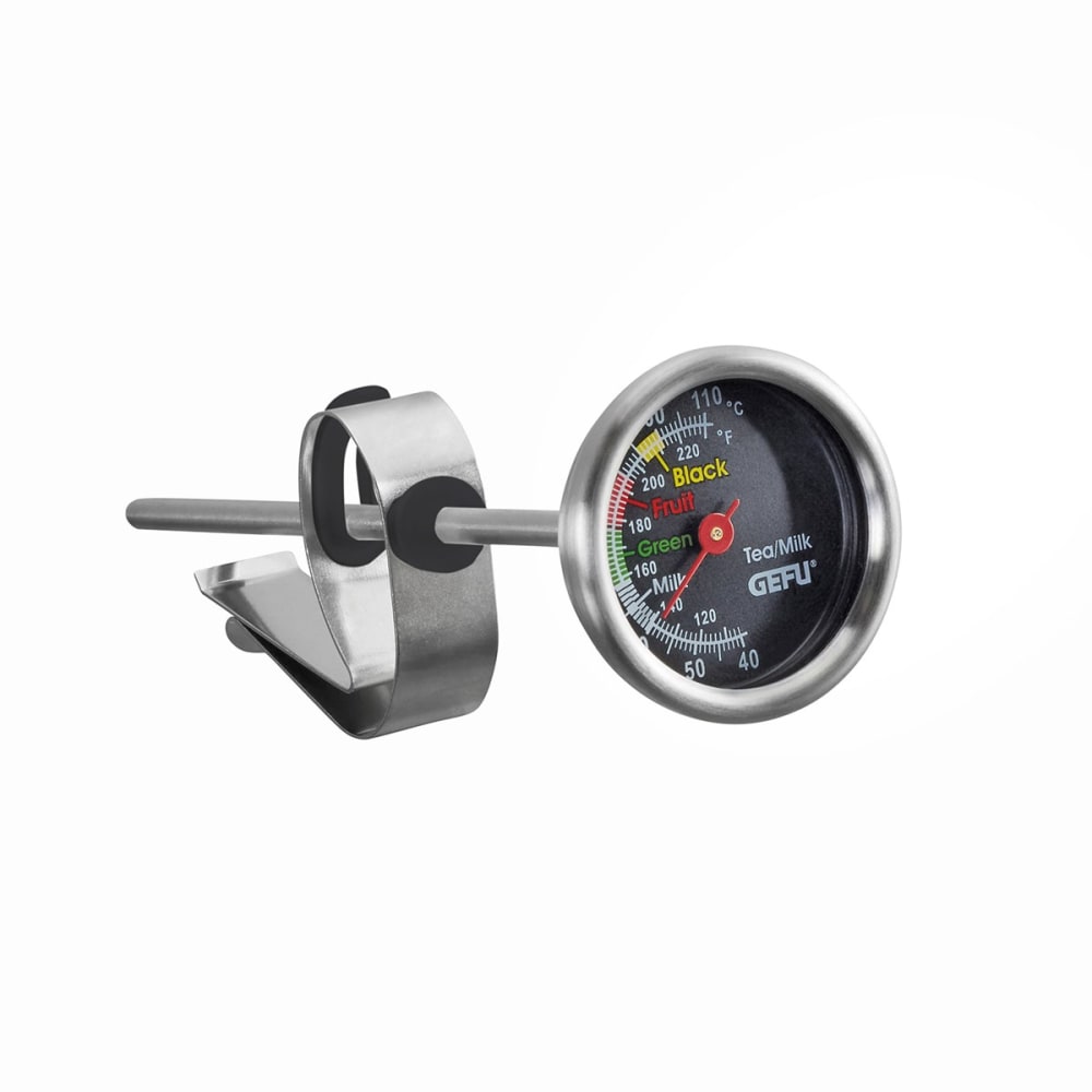 Thermomètre à thé et à lait en acier inoxydable argent