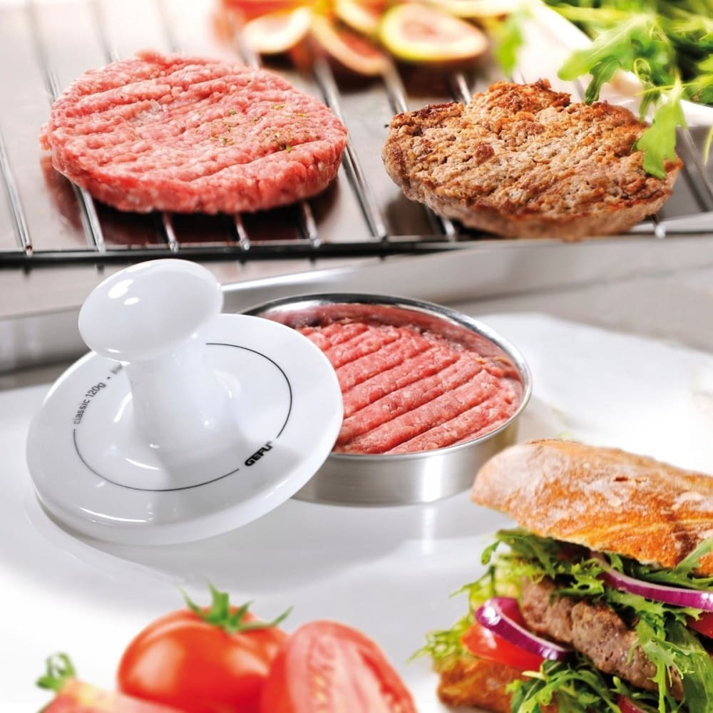 Pressa per hamburger acciaio inox argento/bianco - GEFU