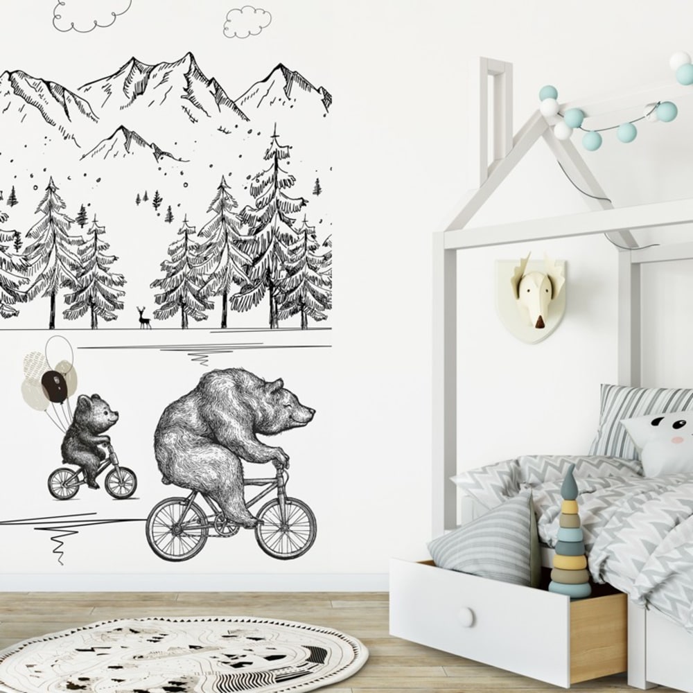 Papier peint panoramique - 3 lés : 144 x 270 cm - Noir - 99DECO (99Déco) - Image 3