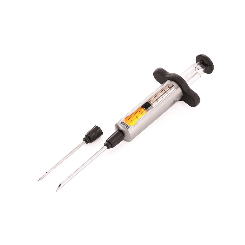 Seringue à marinade en acier inoxydable argent
