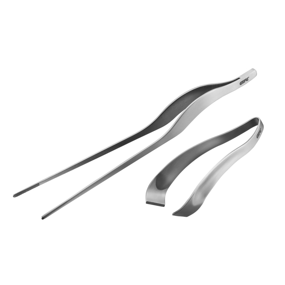 Set de deux pinces en acier inoxydable argent