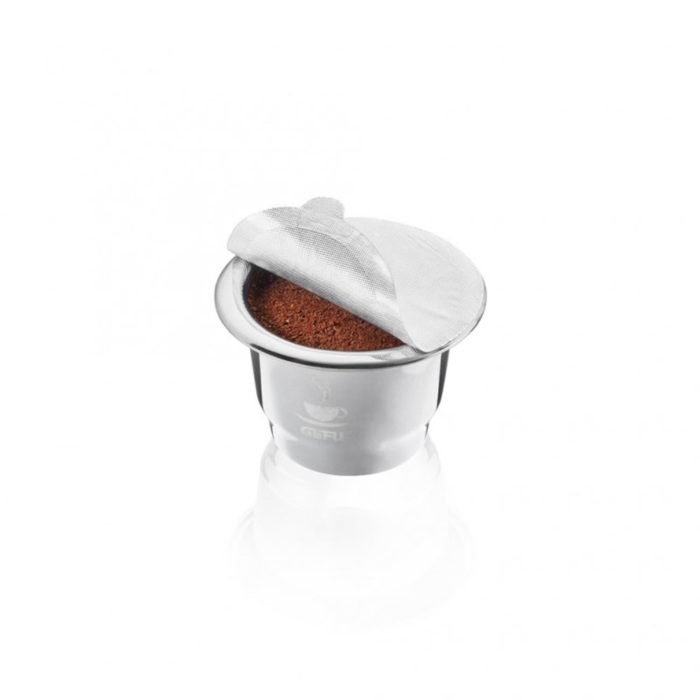 GEFU Capsules à café en acier inoxydable argent - Lot de 2 style contemporain Argenté Bambou
