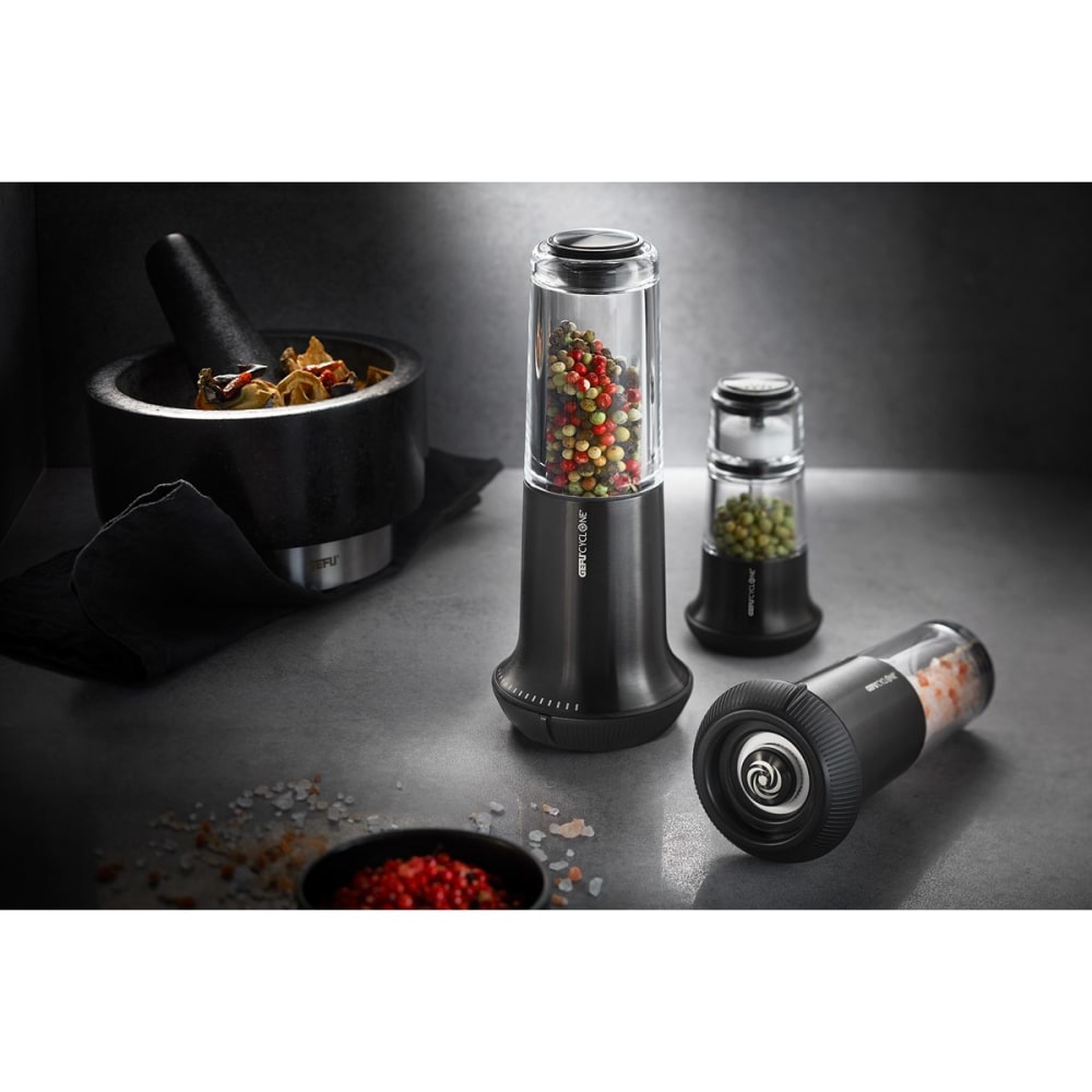 Macinino da sale o pepe L nero acciaio inox - GEFU