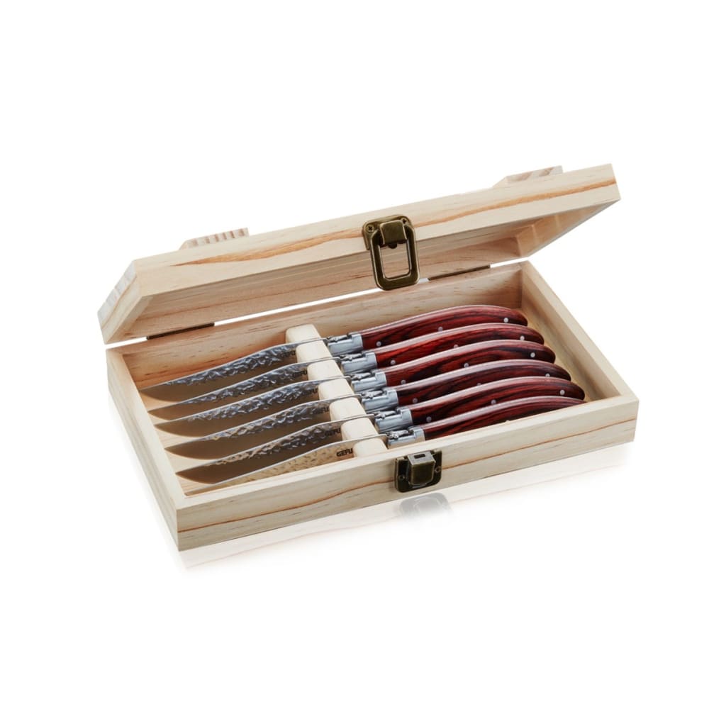 Set coltelli da bistecca RANCHO 6 pezzi lame acciaio 420J2 - Modello Contemporaneo - Acciaio