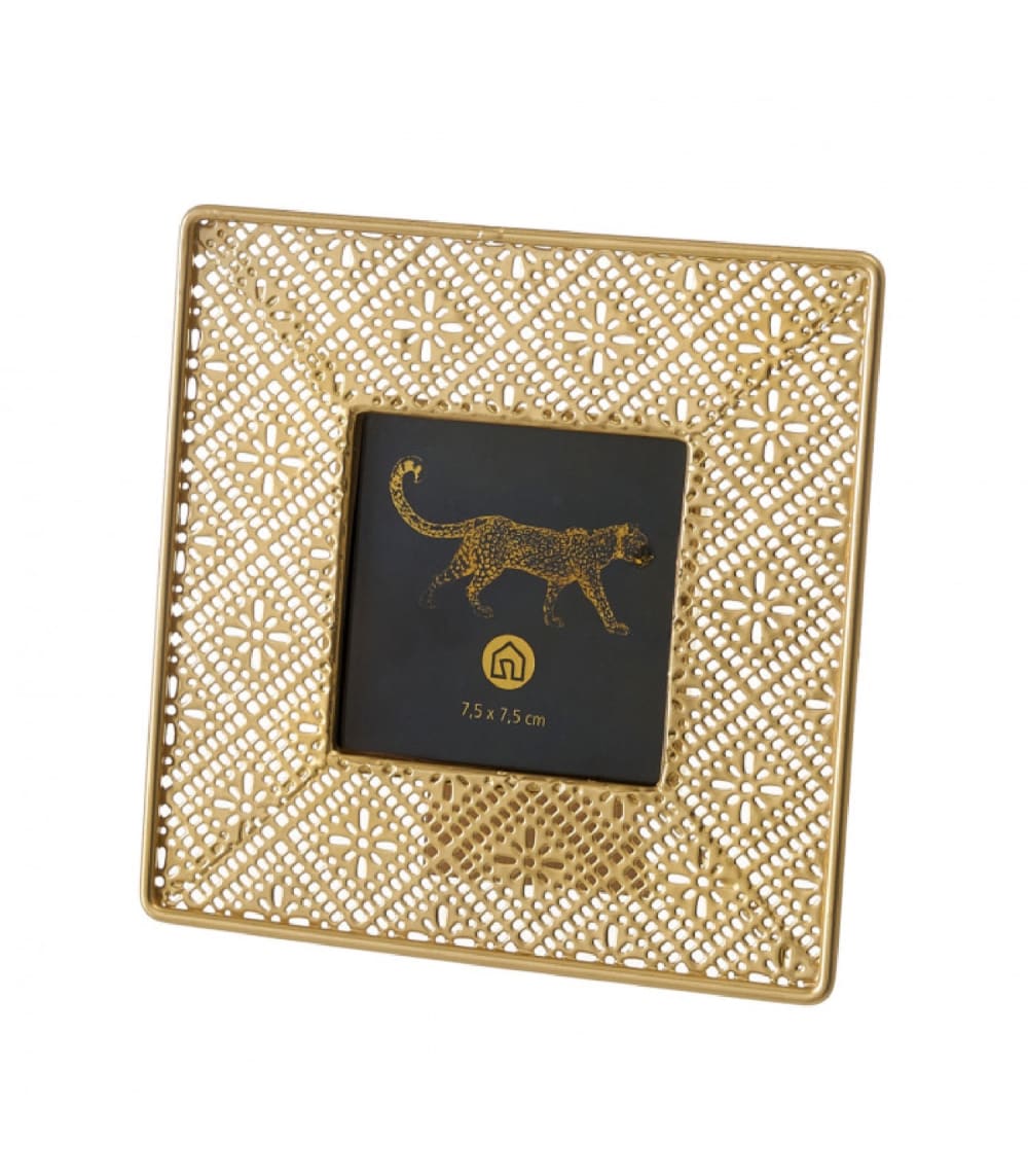 Cadre photo à poser en métal doré 7,5x7,5cm