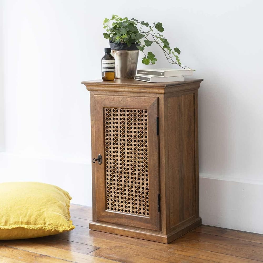 Petite armoire parisienne 1 porte en cannage