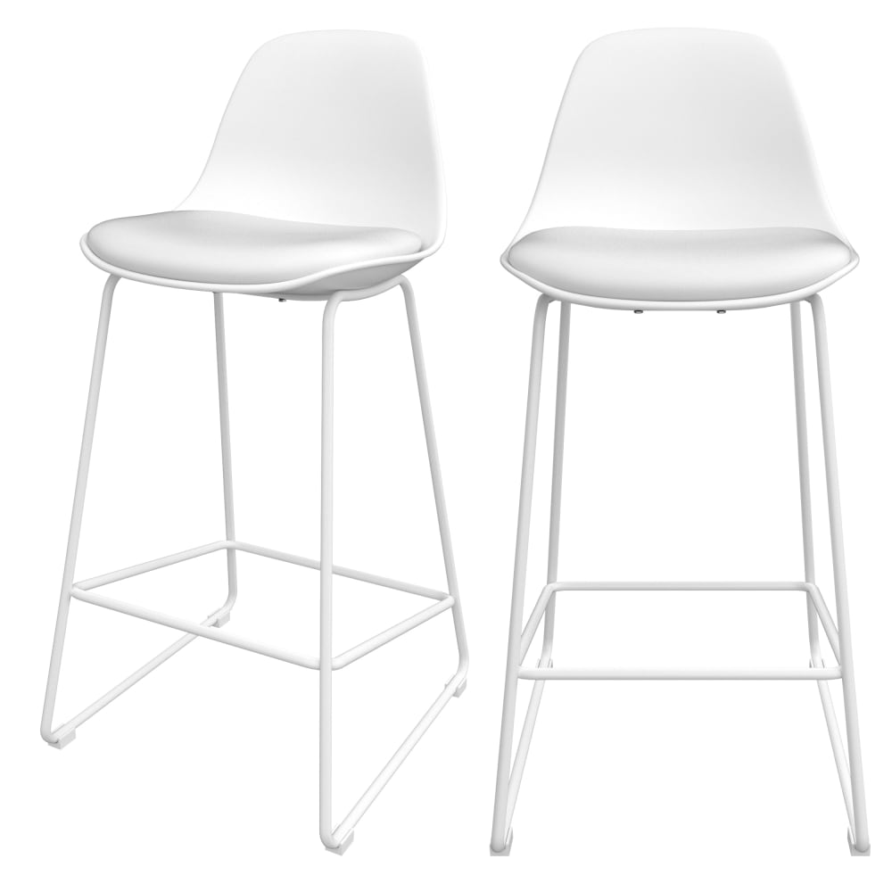 Maison Pavane Set aus 2 weißen Stühlen für eine 65 cm zentrale Insel style vintage - Pp - Polypropylen