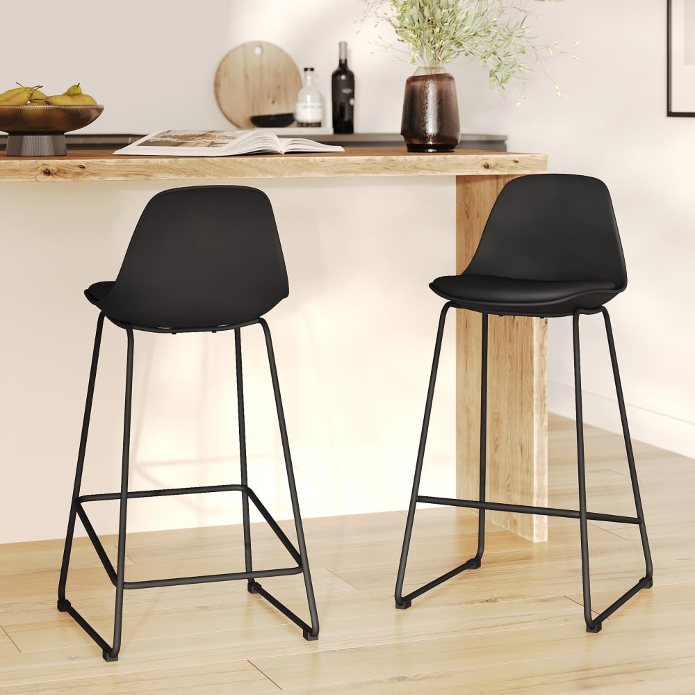 Set di 2 sedie per isola centrale 65 cm nere - Maison Pavane