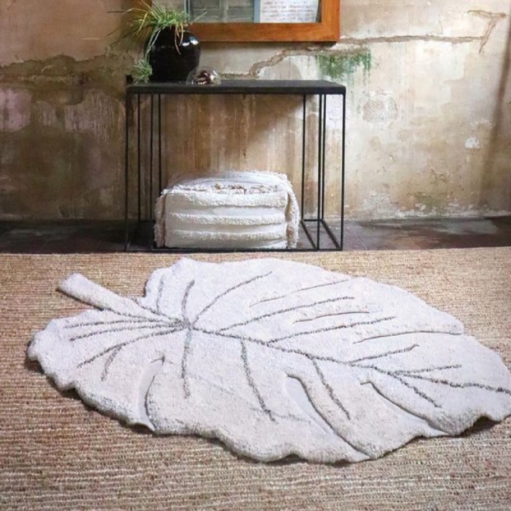 Tapis coton lavable monstera natural 120x180cm - Maisons du Monde