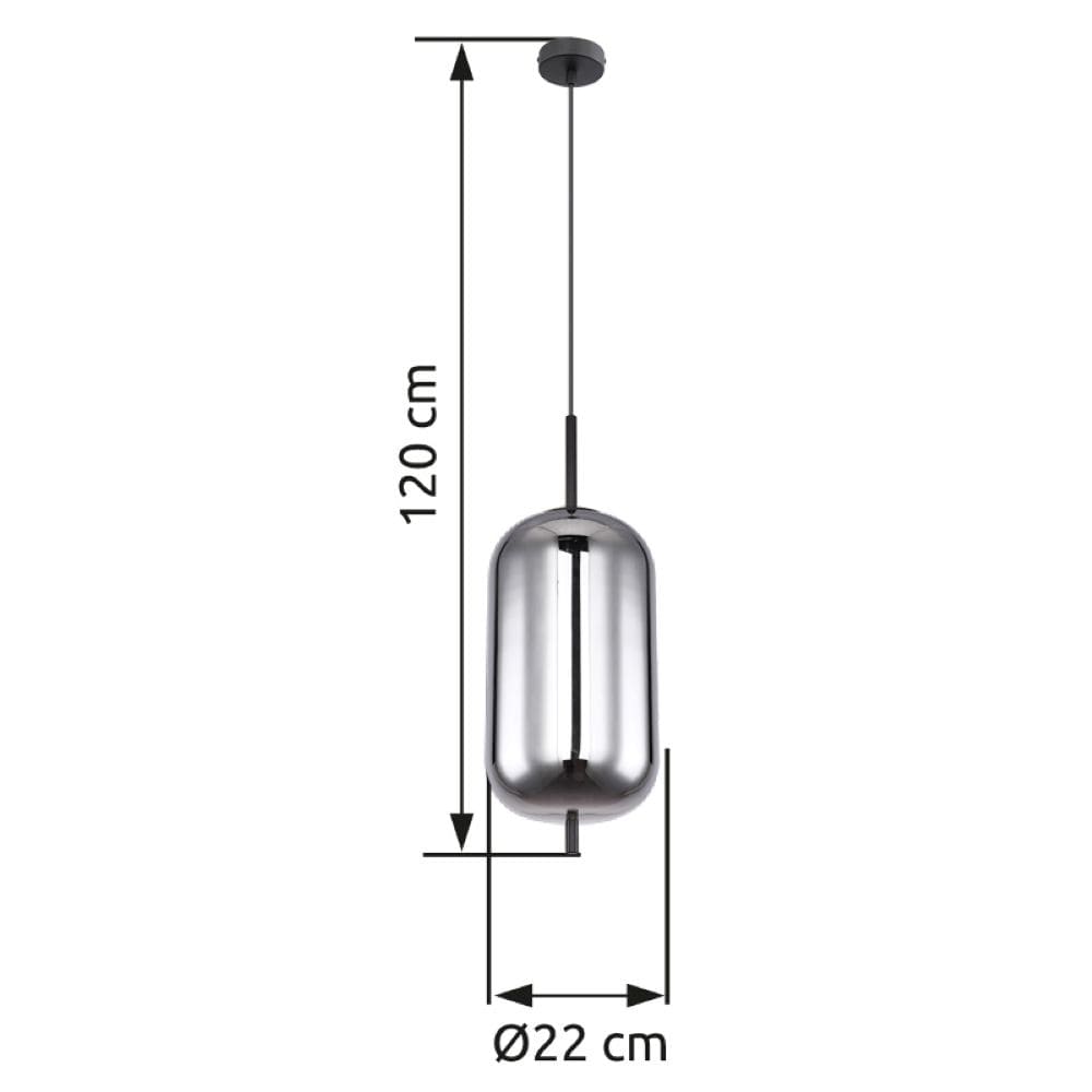Suspension métal noir, 120cm