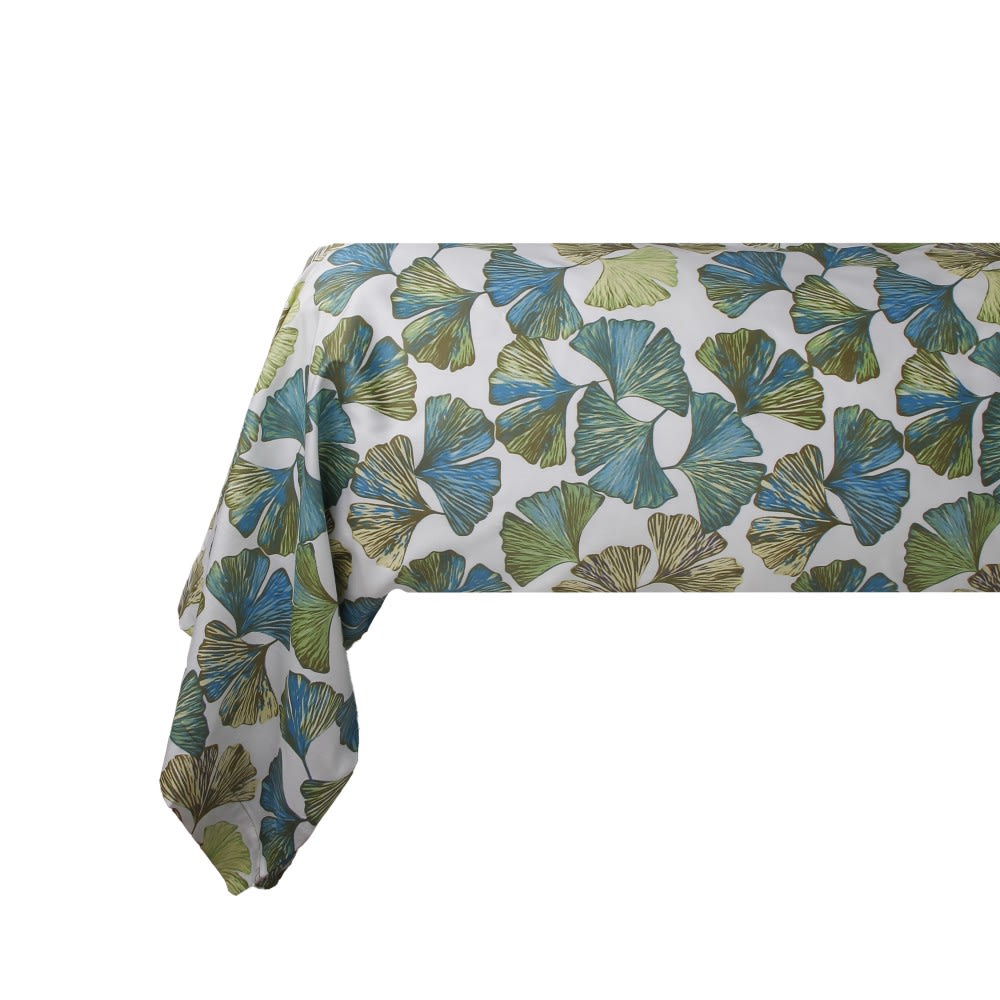 Blanc Avenue Taie de traversin satin de coton 86*185 cm imprimé Ginkgo style contemporain Vert Certifié Oeko-Tex