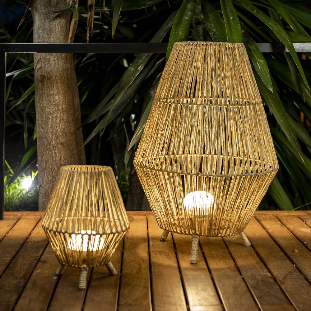 Lampe à poser sans fil extérieure rechargeable avec télécomman beige - Maisons du Monde