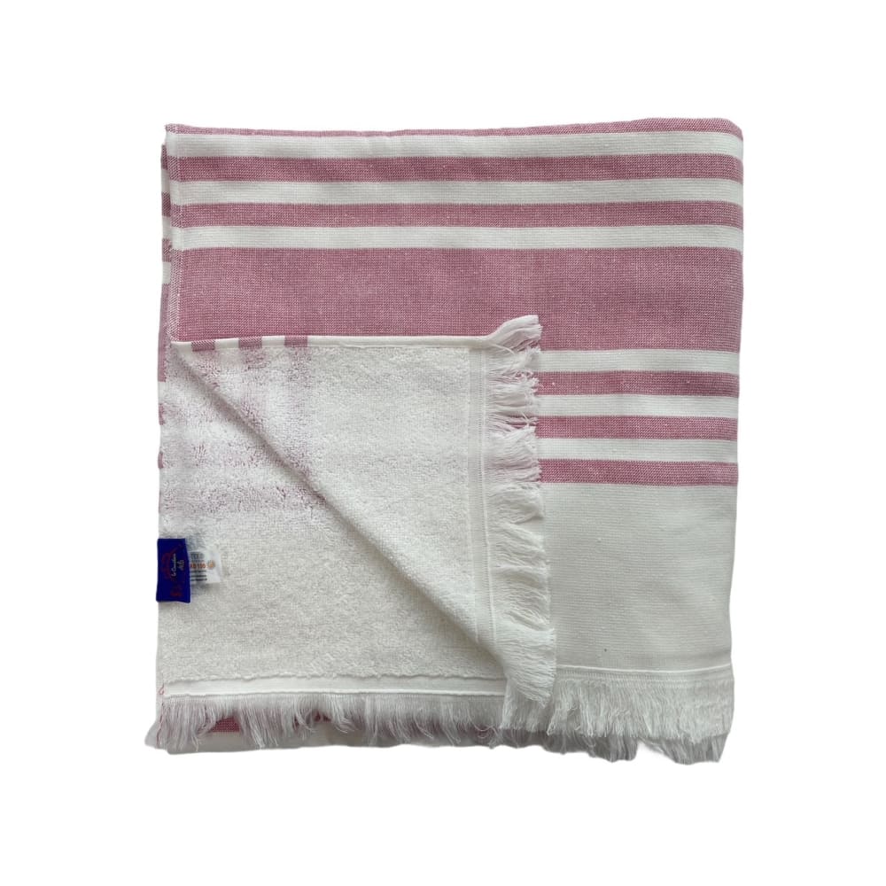 Fouta coton doublée éponge ''Karabuk'' rose fuchsia   140 x 180