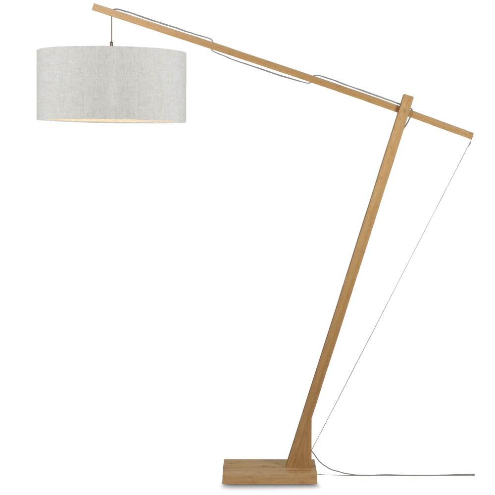 Lampadaire en bambou abat-jour en lin H207cm