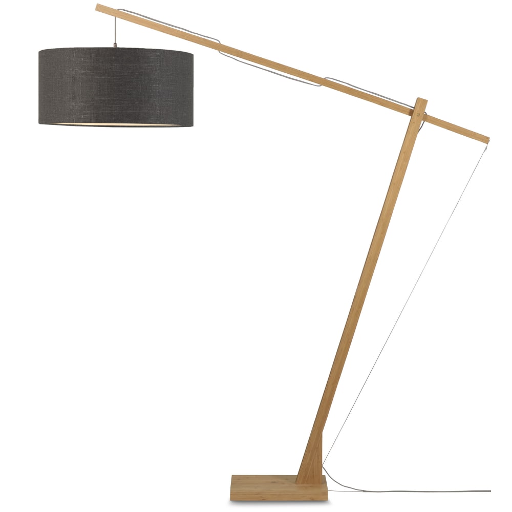Lampadaire en bambou abat-jour en lin H207cm