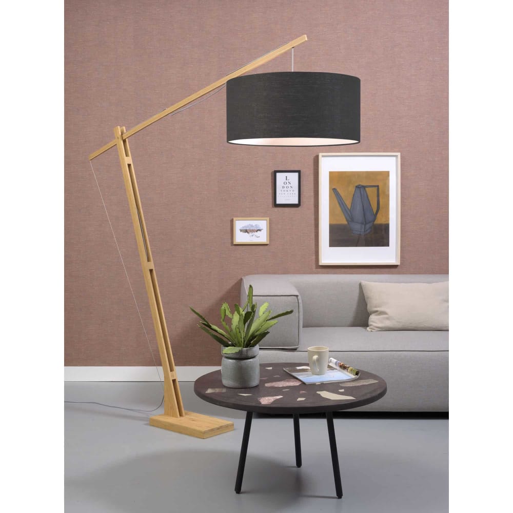 Lampadaire en bambou abat-jour en lin H207cm - Maisons du Monde
