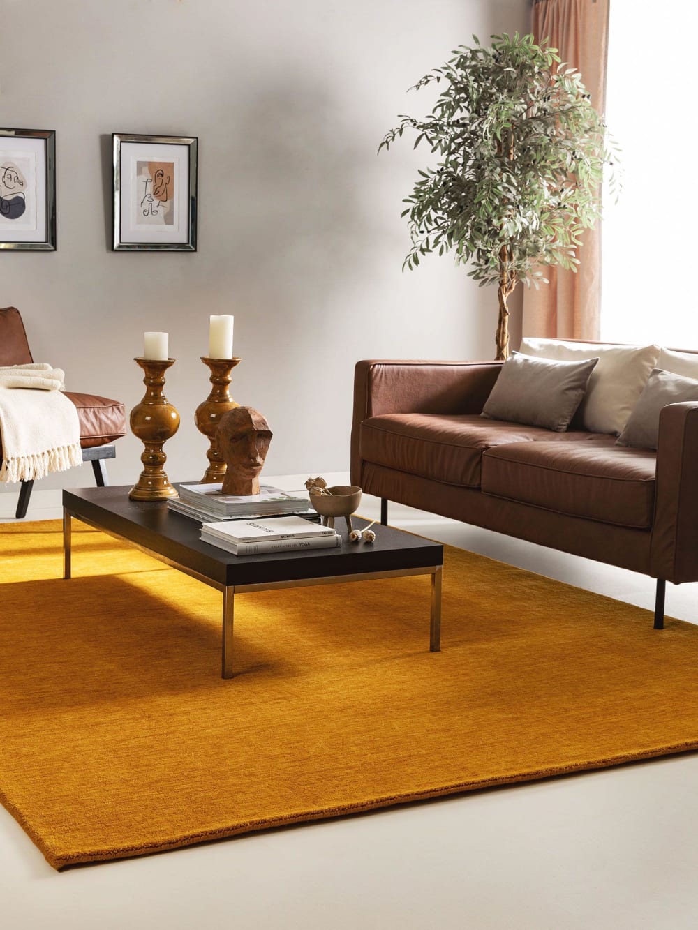 Tapis de laine jaune 80x150 — vue 3