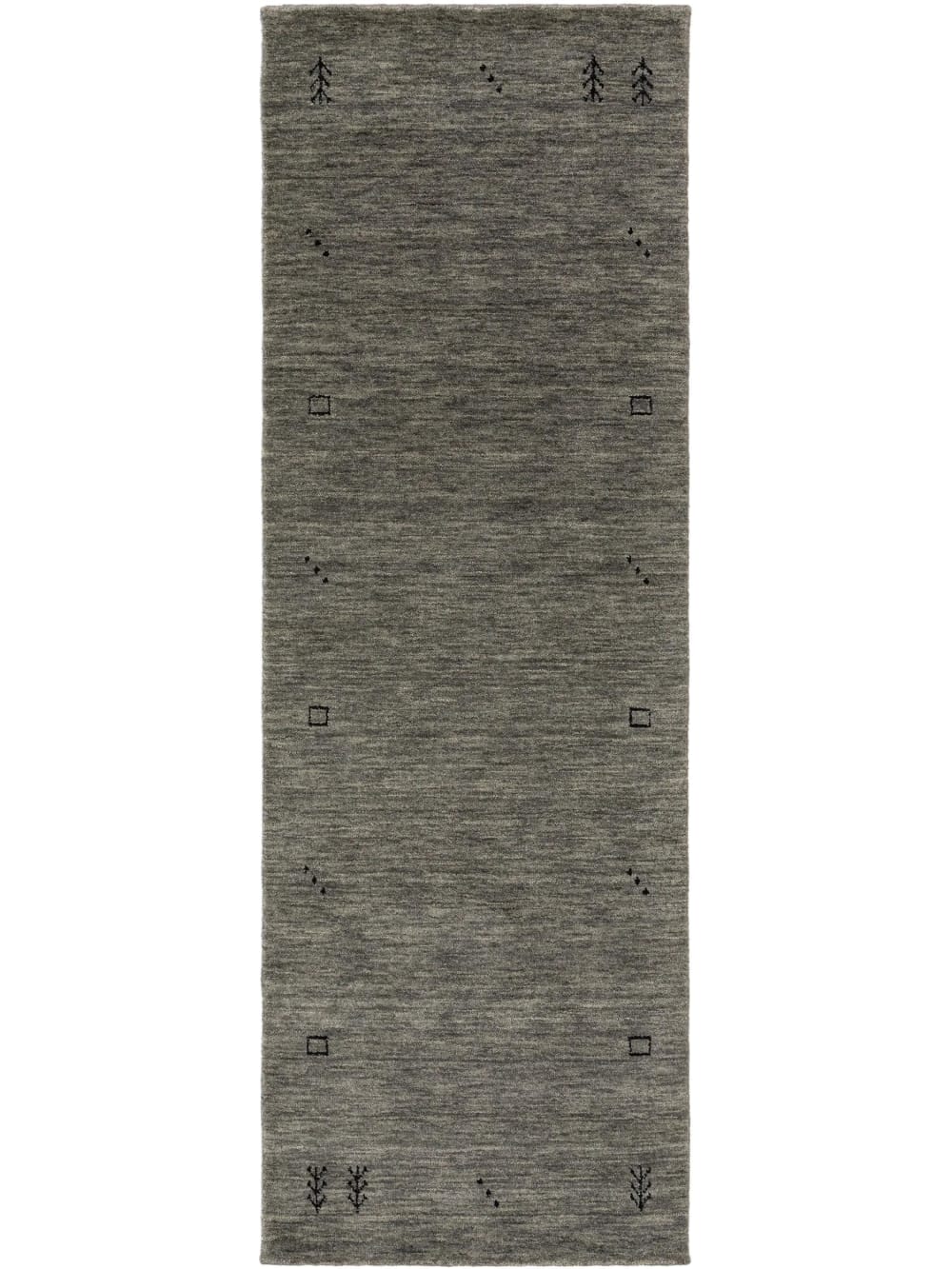 Alfombras de pasillo de lana gris 80x300